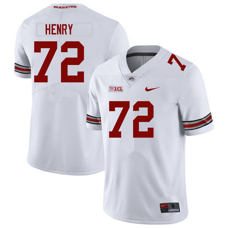Ohio State Buckeyes #72 Avery Henry College Football Jerseys Sale-White